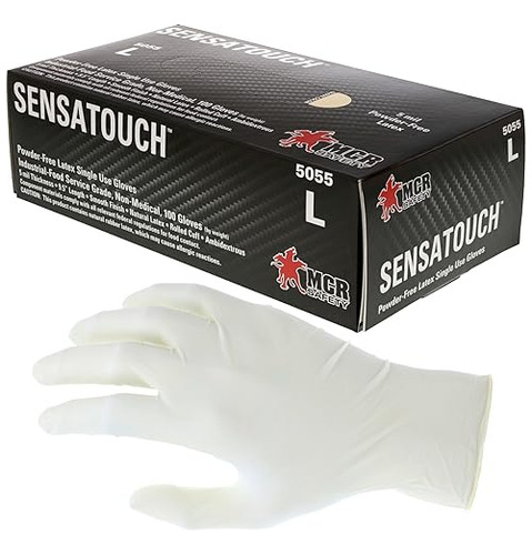 Mcr Safety 5055m Sensaguard Guantes Desechables De Látex De 