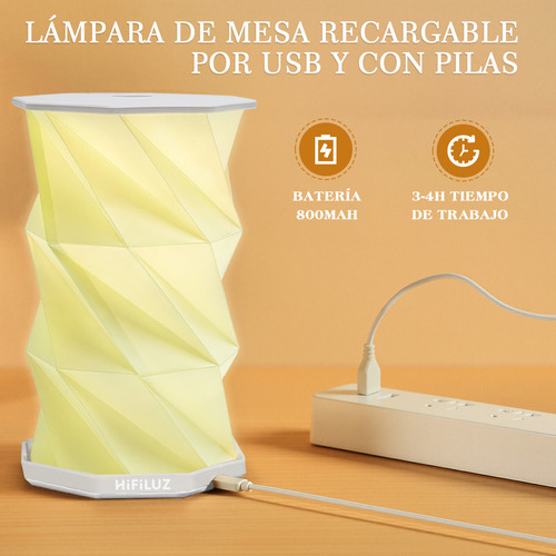 Lámpara De Escritorio De Noche De Mesa De Buró Tres Colores Plegable Luz Ajustable De Papel Usb Recargable Decoración Del Hogar Fiesta Acampada