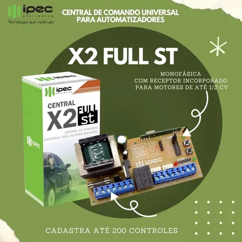 Central de Comando Universal P/ Portão Eletrônico X2 IPEC