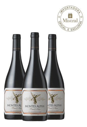 Kit 3 Vinhos Tinto Montes Alpha Pinot Noir 2020