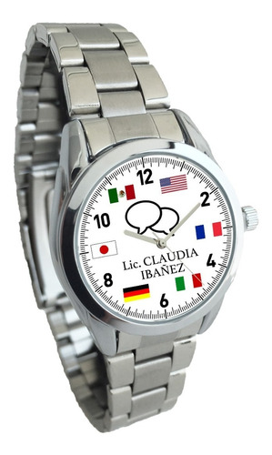 Reloj  Mod. Lic. En Idiomas   Personalizado (acero) 