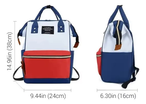 Pañalera Mochila Para Pañales Bebé Impermeable Rojo Liso