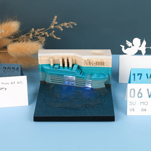 Bloc De Notas 3d Omoshiroi Block, Mini Barco, Calendario 3d,