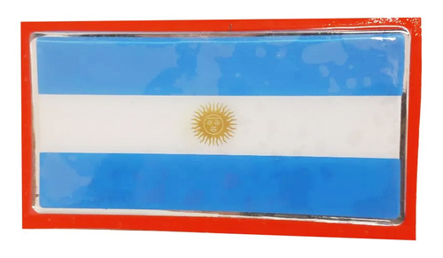 Calco Resinada Bandera De Argentina Supermedida 16 X 8 Cm