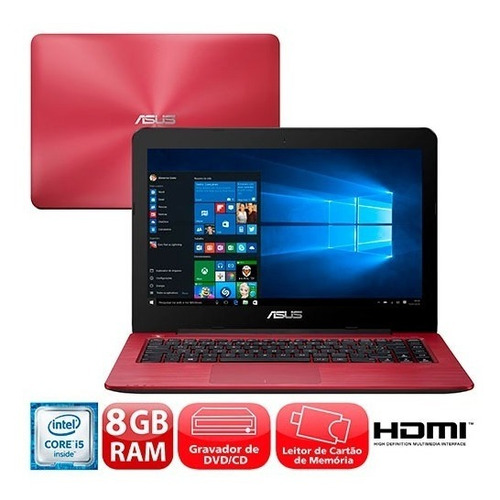 Notebook Asus Core I5-7200u 8gb Ssd 256 Wind10 