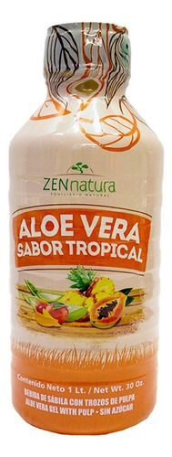 Bebida De Aloe Vera Con Pulpa Sabor Tropical 1lt Zen Natura