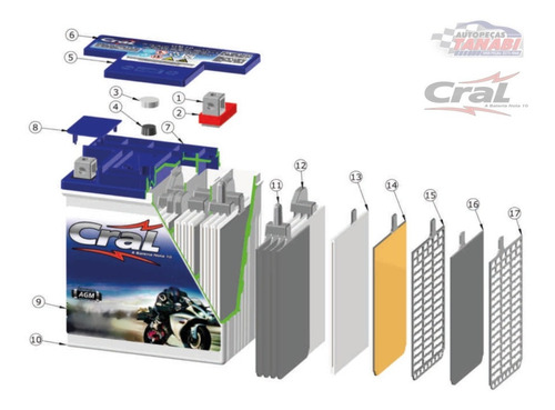 Imagem 3 de 3 de Bateria Moto Clm7d 7ah Twister/tornado/falcon/cb300/fazer