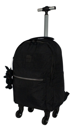 Mochila Rodinha 360° Crinkle Juvenil Preta Luxcel Mc51699yn