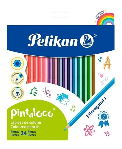 Lápices De Color Pelikan Pintaloco Trazo Suave X 24