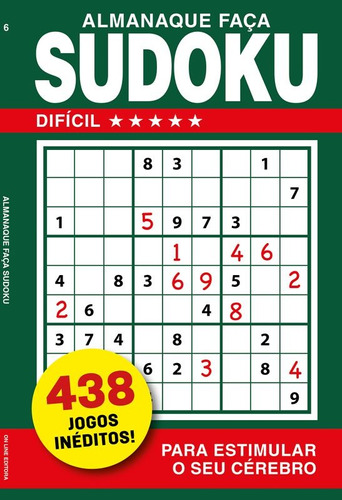 Almanaque faça Sudoku - Nível Difícil, de On Line a. Editora IBC - Instituto Brasileiro de Cultura Ltda, capa mole em português, 2020