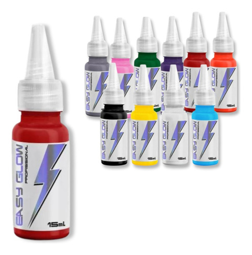 Tinta Para Tatuagem Kit Easyglow 15ml Com Duas Tintas Tattoo
