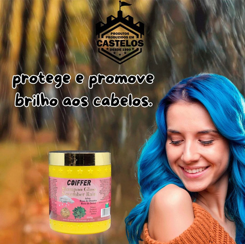 2 Shampoo Gloss November Rain Coiffer 500g Hidratação Pote