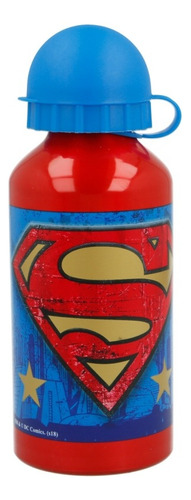 Botella Infantil De Aluminio Con Pico Superman Lj046 Cresko Color Rojo