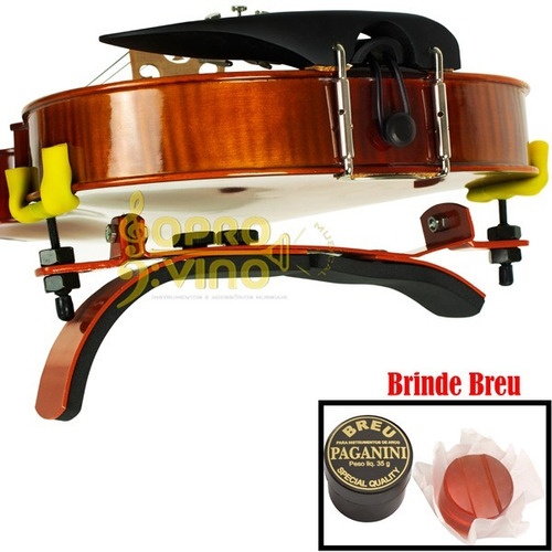 Espaleira Violino 3/4 4/4 Lunnon Premium Marrom Brinde Breu