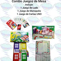 Comprar Combo Juegos De Mesa \u002F Ludo \u002F Monopolio \u002F Cartas Uno 