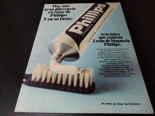 (pb317) Publicidad Clipping Crema Dental Phillips * 1977