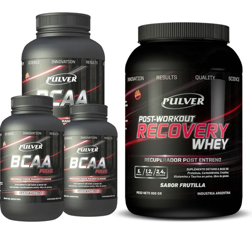 Whey Protein Recovery 800 Grs Pulver + 3 Bcaa Polvo Sin Tacc