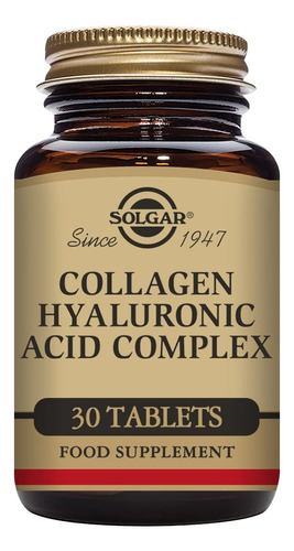 Complejo De Ácido Hialurónico De Colágeno Solgar, 30 Tableta