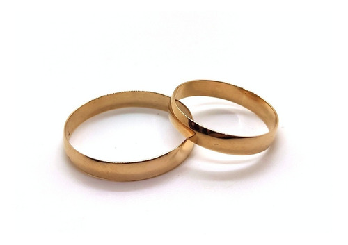 Imagen 3 de 5 de Par Alianzas Oro 18k Macizas Italiana 3mm 3 Gramos Grabadas