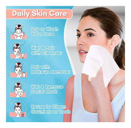 Rollo Toalla Desechable Pañitos Limpieza Facial Algodón
