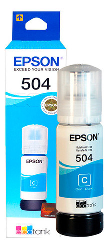 Tinta Original Epson T504 Rinde 6000 Hojas Cyan 70ml