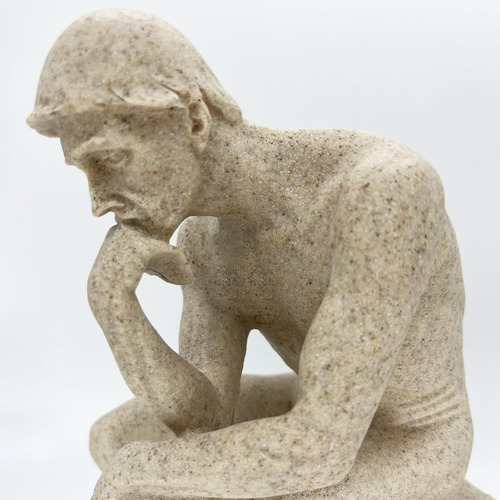 Estatua Decorativa Rodin Figura Resina Blanco Arenisco 50cm Color