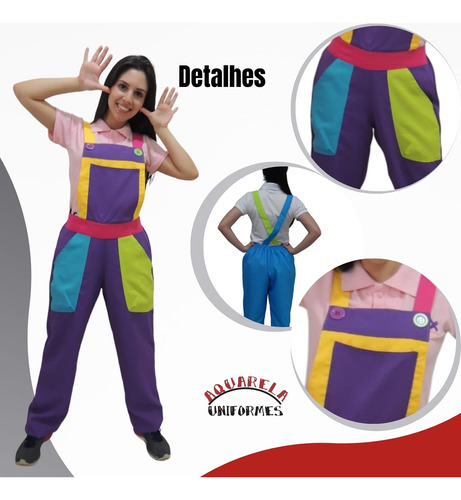 Macacão Para Festas Roxo - Monitor De Buffet Infantil