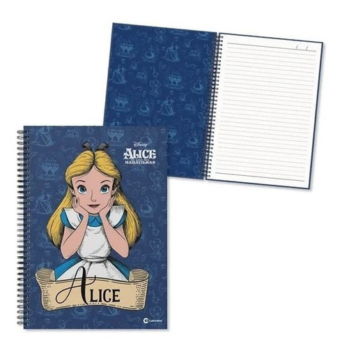 Caderno 1 Matéria Colegial Alice País Das Maravilhas Disney