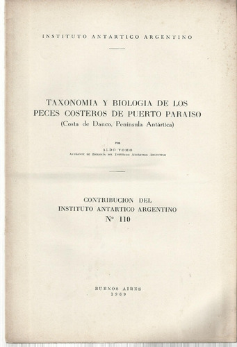 Instituto Antártico Argentino: Contribuciones Del Nro. 110.