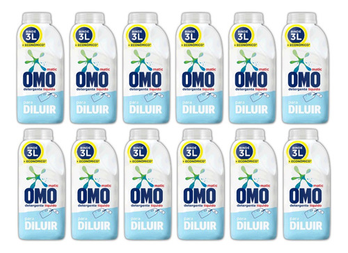 Omo Para Diluir Detergente 500 Ml Rinde 3 Litros Pack X12