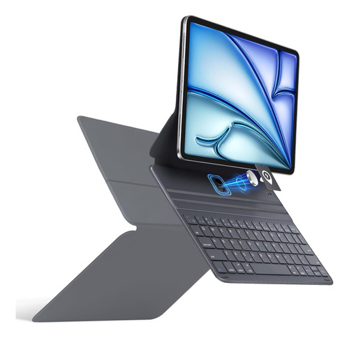 Funda Magnética Con Teclado Para iPad 10th/11th Sin Carga