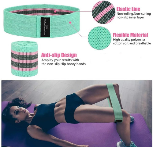 Imagen 7 de 9 de Bandas De Ejercicio Cadera Con Resistência,3 Pcs