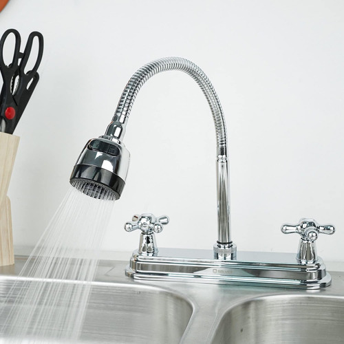 Imagen 3 de 10 de Mezcladora Para Fregadero Flexible Llave Cocina Cuerpo Latón