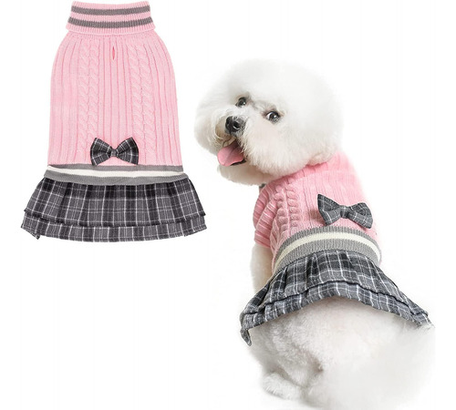 Pawchie Vestido De Suéter Para Perros Con Corbatín - Jersey 