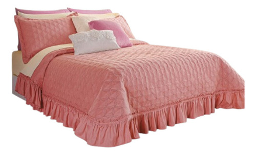 Colcha Neo Individual Poliéster Concord Color Deep Rose Liso
