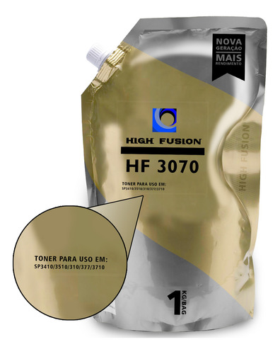 Pó High Fusion Hf-3070 Compatível Sp3410 Sp3710 Sp3770 Preto