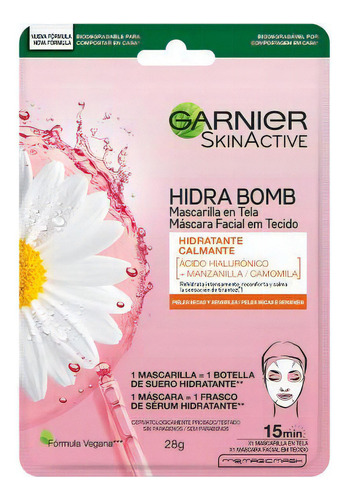 Mascarilla Hidratante Tela Garnier Hidra Bomb Calmante