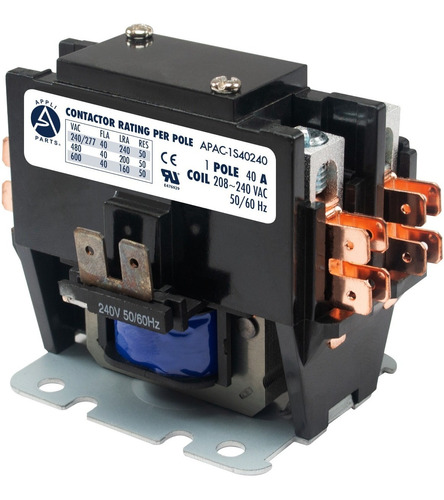 Contactor 1 Polo Con Puente 40a-240v Appli Parts Apac1s40240