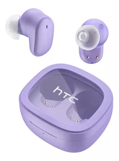 Audífonos gamer inalámbricos HTC True Wireless Earbuds 9+ BDA9 violeta con luz LED