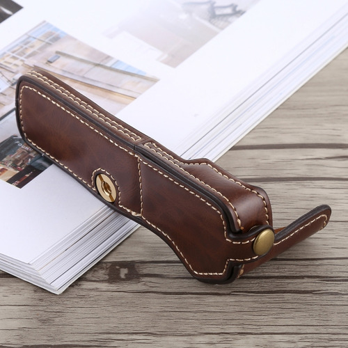 Coffee 1/4 Inch Thread Pu Half Case Base For Olympus Em5 Mar