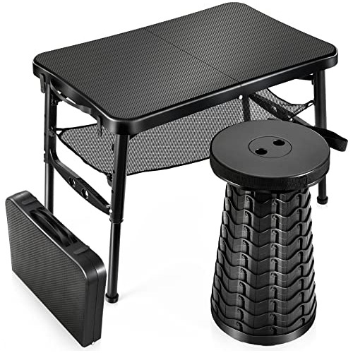 Kpr Juego De Mesa Y Taburete Plegable Retráctil, Mesa Plegab