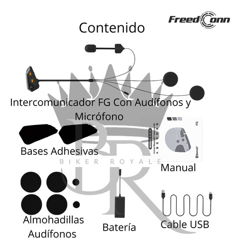 Intercomunicador Freedconn Fg Casco Motociclista Bluetooth
