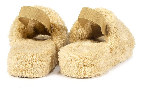 Imagen 3 de 9 de Pantufla Mujer Invierno Peluda Con Elástico Ona Citadina