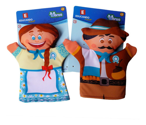 Titeres Patrios Set X9 De Mano Dramatizacion Educando