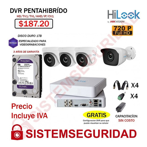 Imagen 4 de 10 de Kit 2 7 8 10 16 Camaras Seguridad Vigilancia Quito Hilook