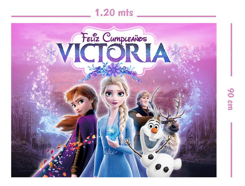Panel Cumpleaños Frozen - Lona Personalizada Frozen 120x90 Modelo 1