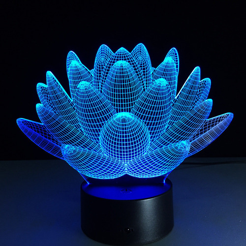Lámpara De Mesa Led T Luz Nocturna Visual 7 Colores