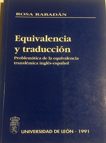 Libro Equivalencia Y Traducción Rosa Rabadán Univ. León
