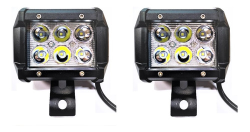 Par Faros Auxiliares 18w 6 Led Cree Autos Motos - Xp Moto