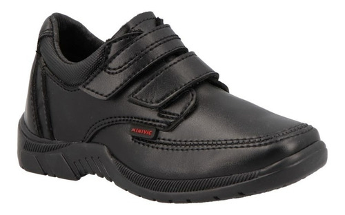 Zapato Escolar Juveniles Mini Vic  1446 Negro Velcro   22-25